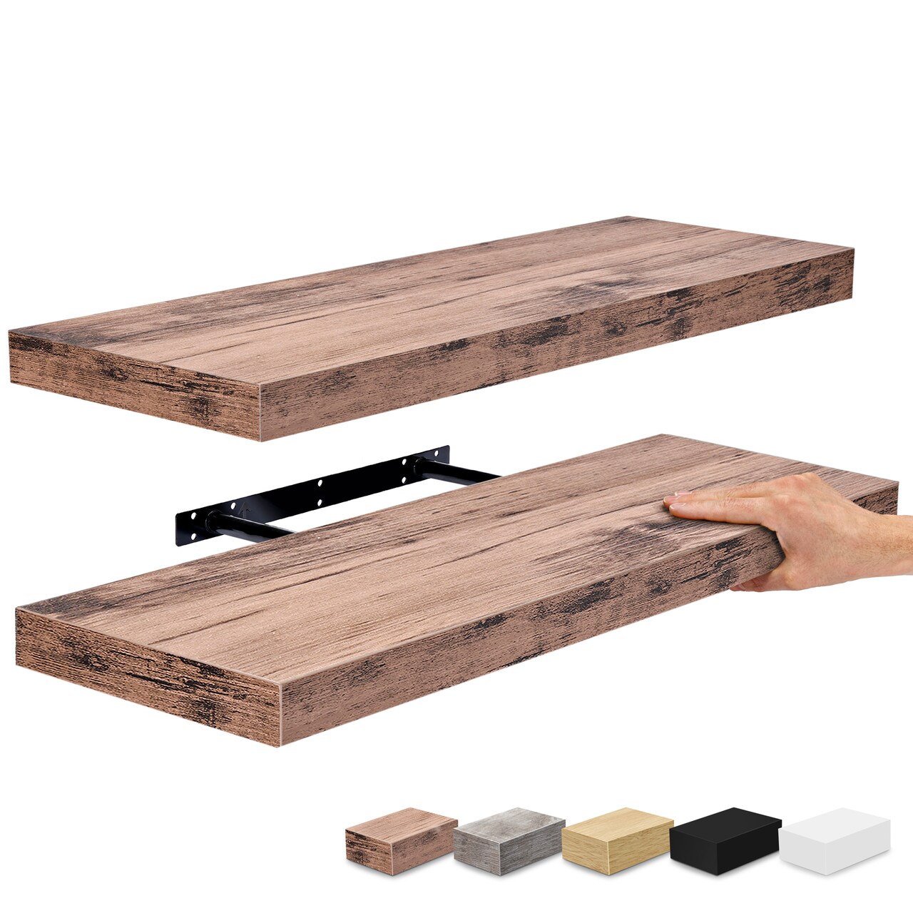 Sorbus Floating Shelves, 24 x 9 Inch Wall Mounted Wall Shelves 2 Pack for Bedroom, Kitchen, Living Room, Bathroom, and Over the Toilet